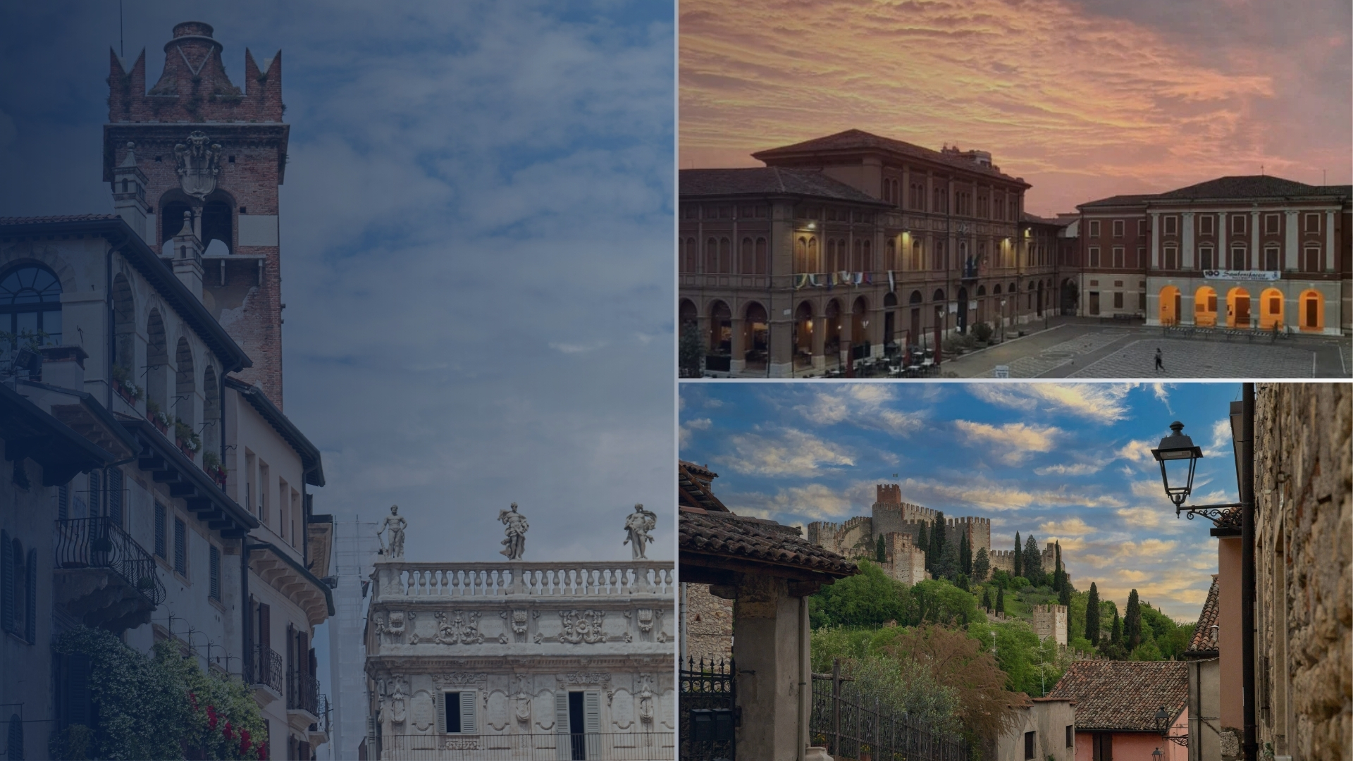 Veduta panoramica di San Bonifacio, Soave e delle colline venete